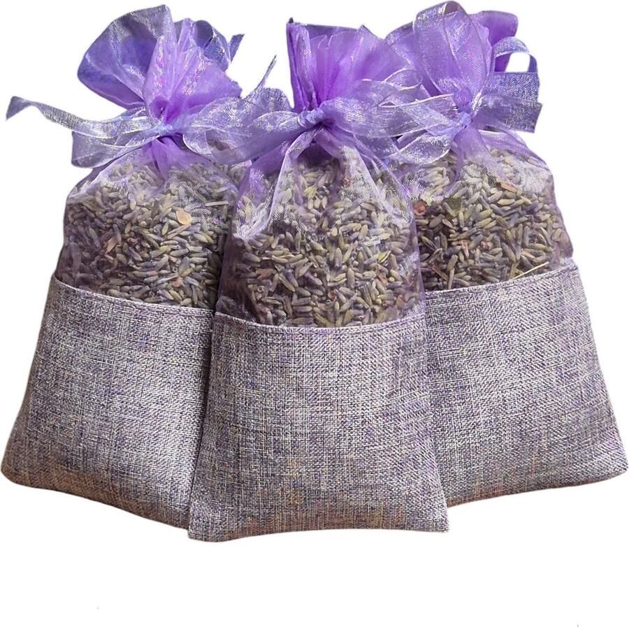 Maison de Lavande Lavendel geurzakjes met biologische lavendel uit de Provence 5 stuks à 15 gram lila give away bedankje goodybag cadeau geurzakje kledingkast