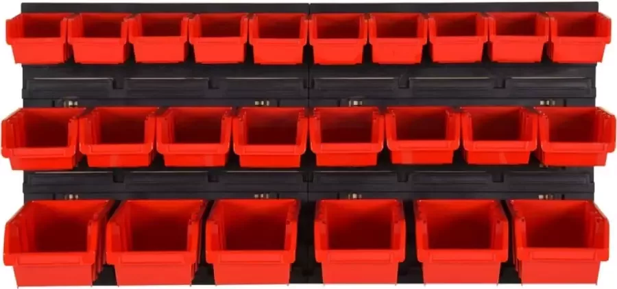 Maison Exclusive 26-delige Sorteersysteemset 77x39 cm polypropeen rood en zwart