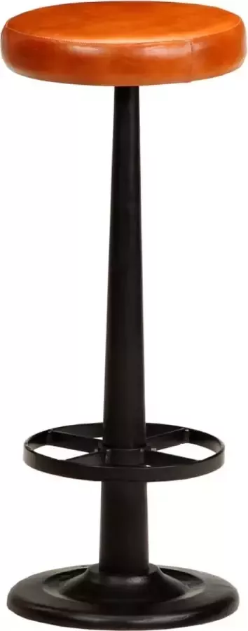 Maison Exclusive Barstoelen 2 st echt leer bruin