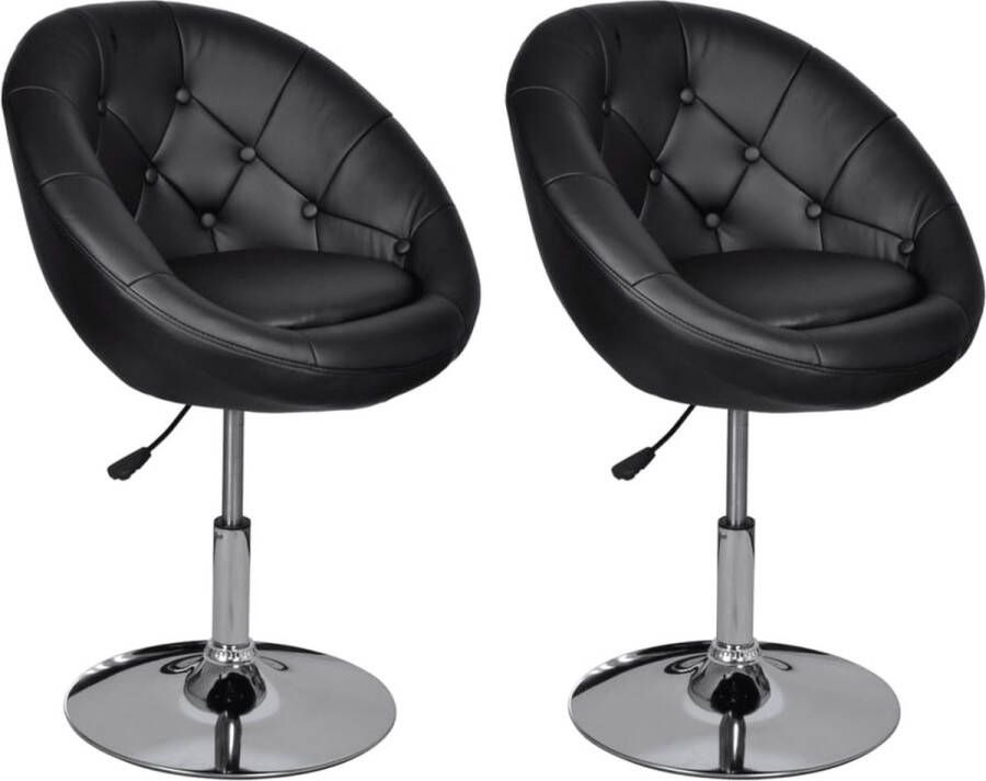 Maison Exclusive Barstoelen 2 st kunstleer zwart