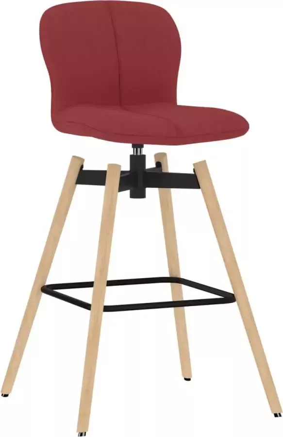 Maison Exclusive Barstoelen draaibaar 2 st stof wijnrood