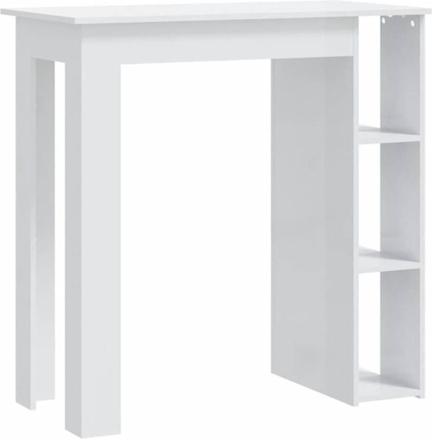 Maison Exclusive Bartafel met schap 102x50x103 5 cm spaanplaat hoogglans wit