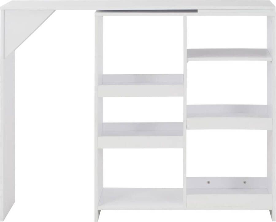 Maison Exclusive Bartafel met verplaatsbaar schap 138x39x110 cm wit