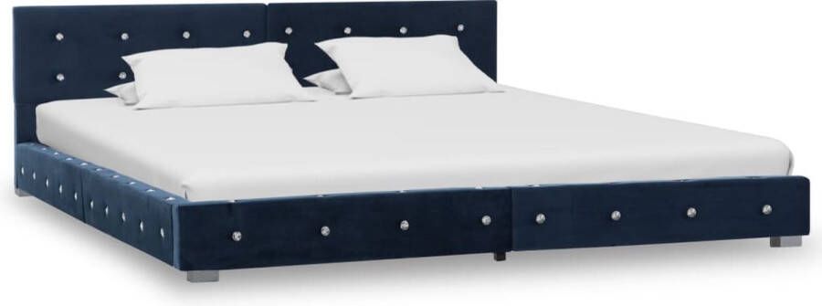 Maison Exclusive Bed met traagschuim matras fluweel blauw 160x200 cm