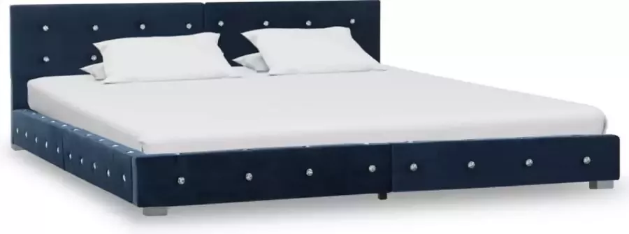 Maison Exclusive Bed met traagschuim matras fluweel blauw 180x200 cm