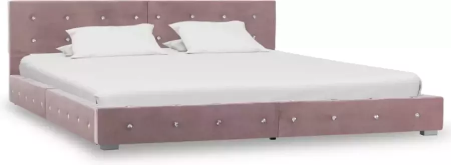 Maison Exclusive Bed met traagschuim matras fluweel roze 180x200 cm