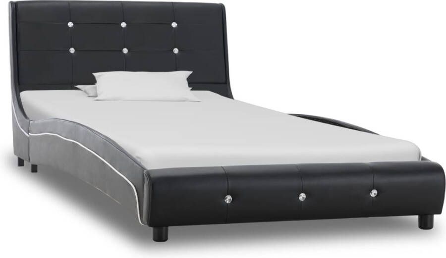 Maison Exclusive Bed met traagschuim matras kunstleer zwart 90x200 cm