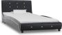 Maison Exclusive Bed met traagschuim matras kunstleer zwart 90x200 cm - Thumbnail 2