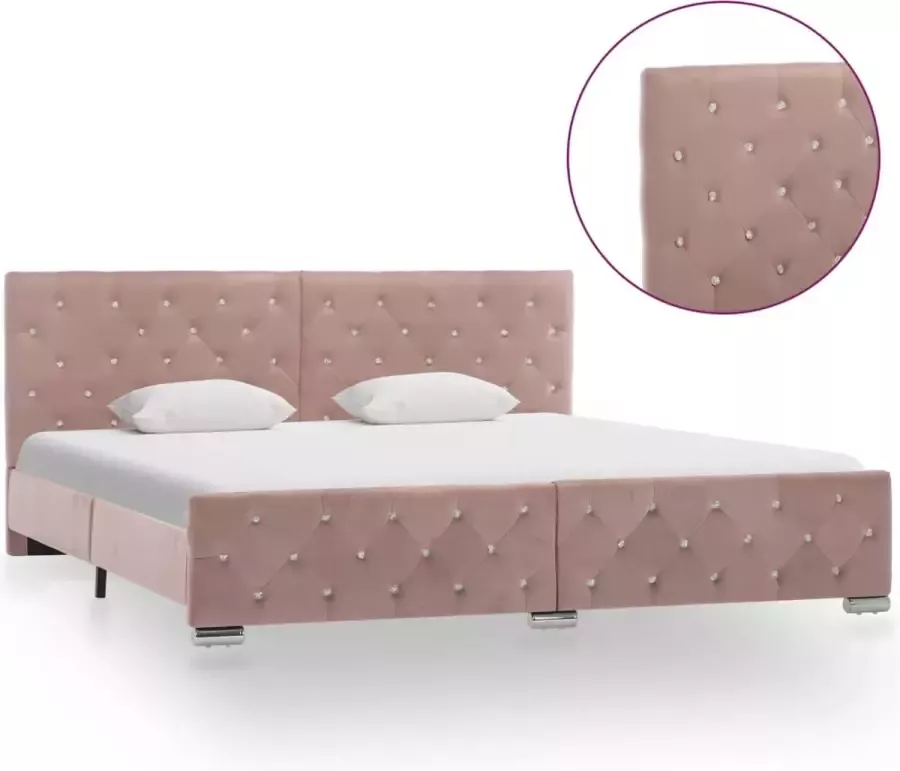 Maison Exclusive Bedframe fluweel roze 180x200 cm