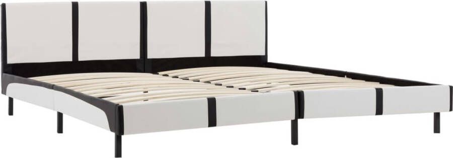 Maison Exclusive Bedframe kunstleer wit en zwart 180x200 cm