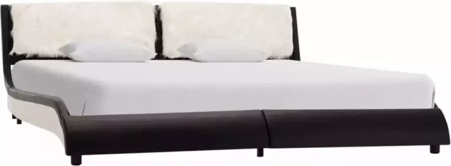 Maison Exclusive Bedframe kunstleer zwart en wit 150x200 cm
