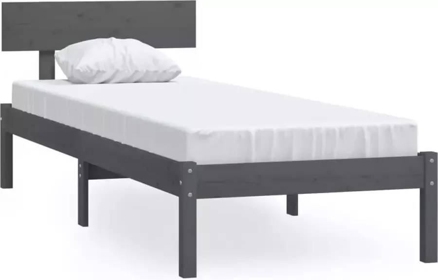 Maison Exclusive Bedframe massief grenenhout grijs 75x190 cm UK Small Single