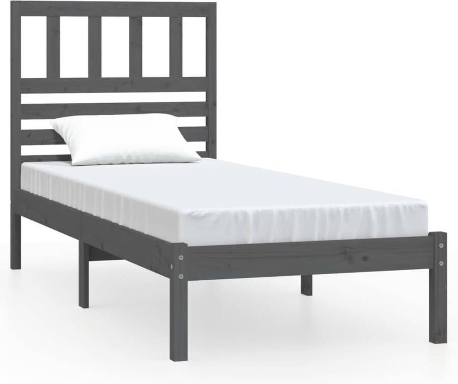 Maison Exclusive Bedframe massief grenenhout grijs 90x190 cm 3FT single
