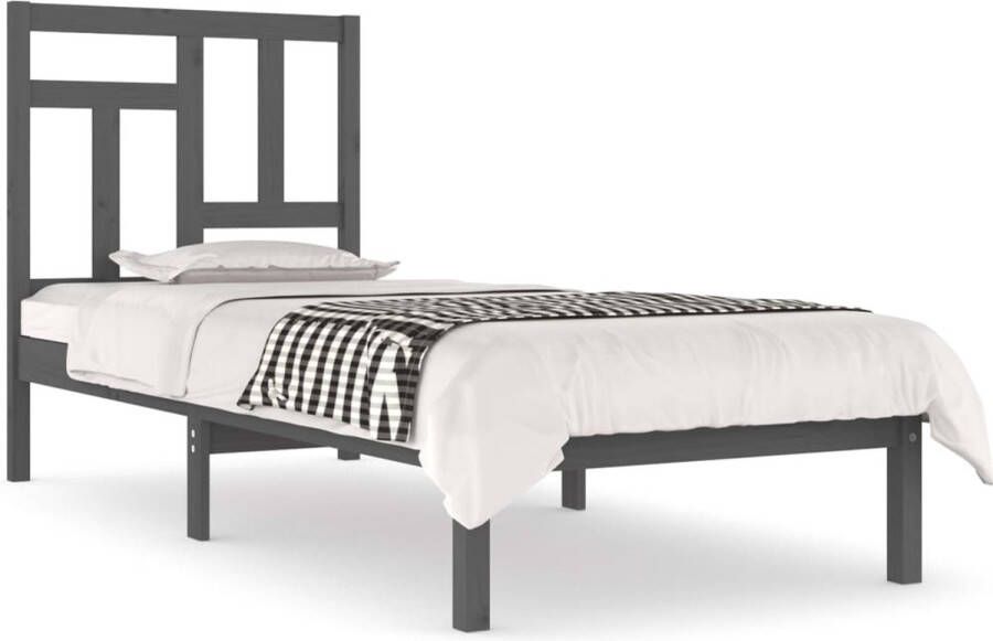 Maison Exclusive Bedframe massief grenenhout grijs 90x190 cm 3FT Single