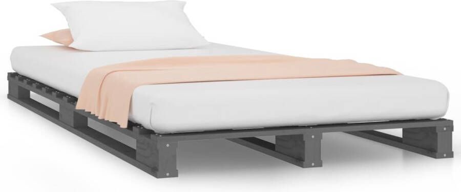 Maison Exclusive Bedframe massief grenenhout grijs 90x190 cm 3FT Single