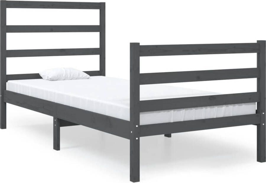 Maison Exclusive Bedframe massief grenenhout grijs 90x190 cm 3FT Single