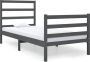 Maison Exclusive Bedframe massief grenenhout grijs 90x190 cm 3FT Single - Thumbnail 3