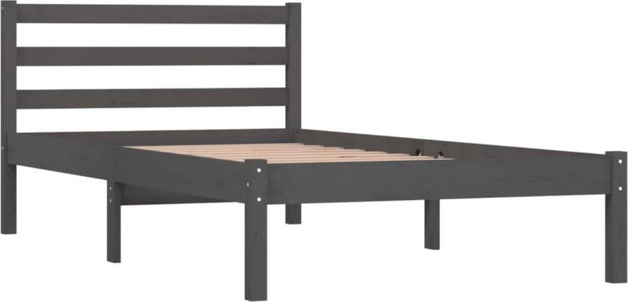 Maison Exclusive Bedframe massief grenenhout grijs 90x190 cm 3FT Single