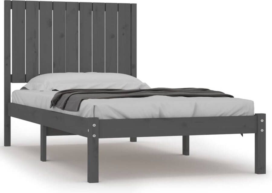 Maison Exclusive Bedframe massief grenenhout grijs 90x190 cm 3FT Single