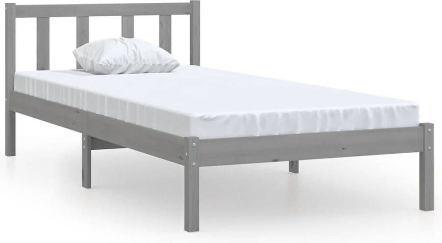 Maison Exclusive Bedframe massief grenenhout grijs 90x190 cm 3FT Single