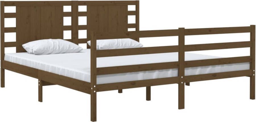 Maison Exclusive Bedframe massief grenenhout honingbruin 135x190 cm 4FT6 Double