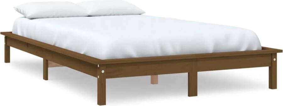 Maison Exclusive Bedframe massief grenenhout honingbruin 135x190 cm 4FT6 Double