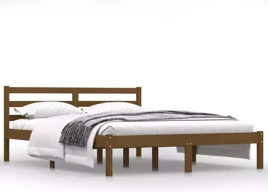 Maison Exclusive Bedframe massief grenenhout honingbruin 140x190 cm