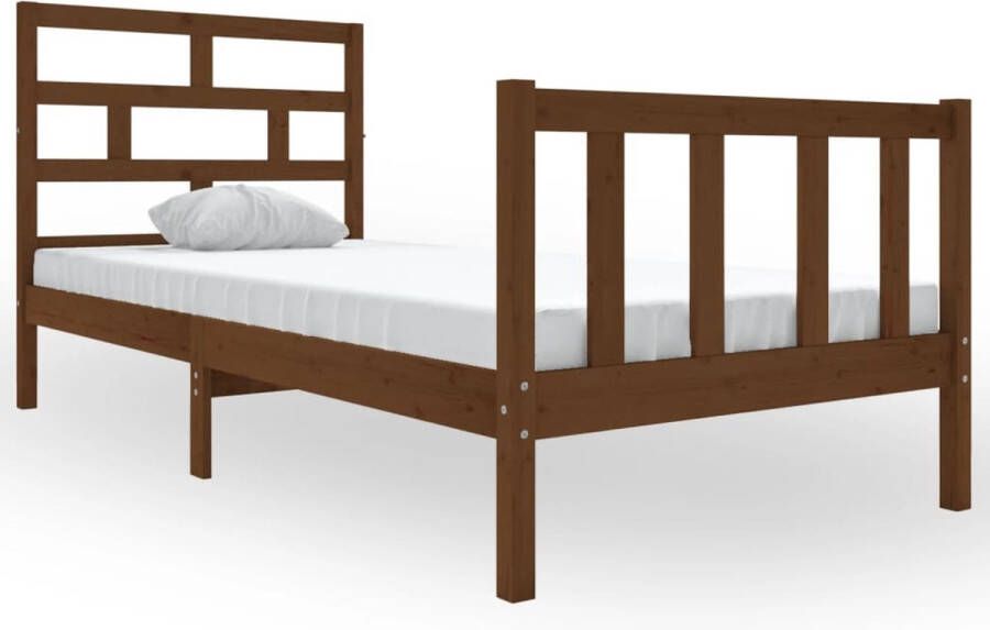 Maison Exclusive Bedframe massief grenenhout honingbruin 90x190 cm 3FT single