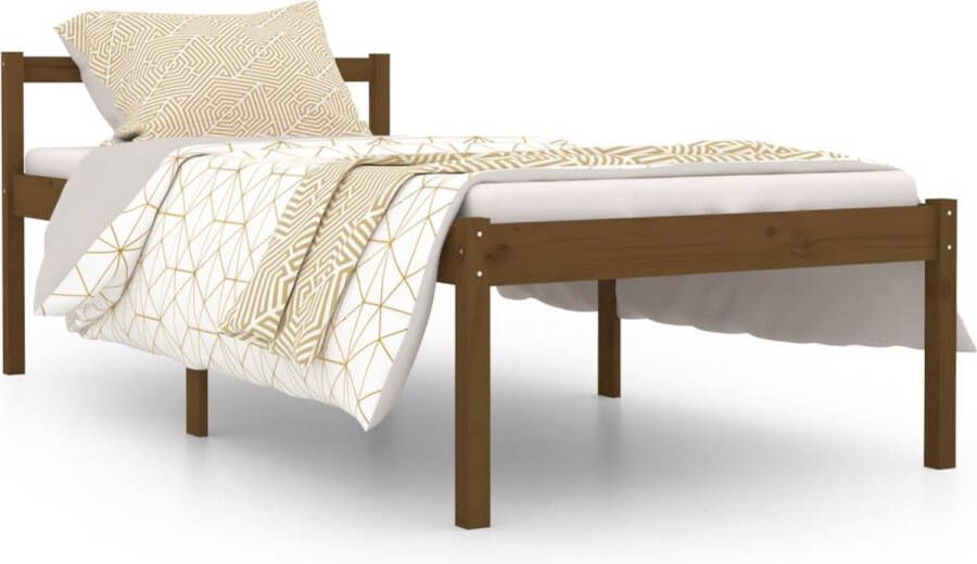 Maison Exclusive Bedframe massief grenenhout honingbruin 90x190 cm 3FT single - Foto 1