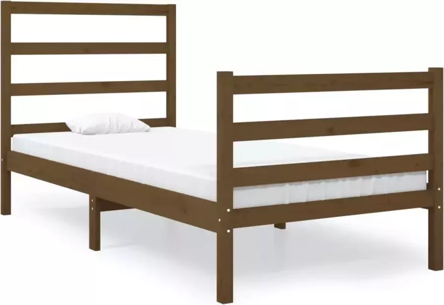 Maison Exclusive Bedframe massief grenenhout honingbruin 90x190 cm 3FT Single