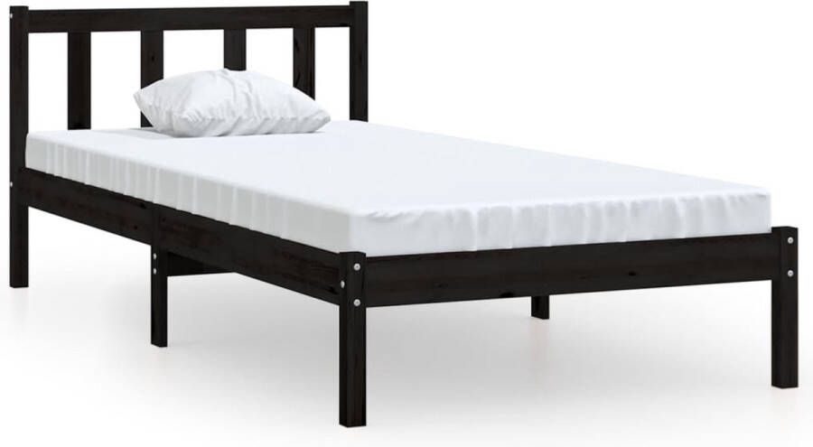 Maison Exclusive Bedframe massief grenenhout zwart 90x190 cm 3FT Single