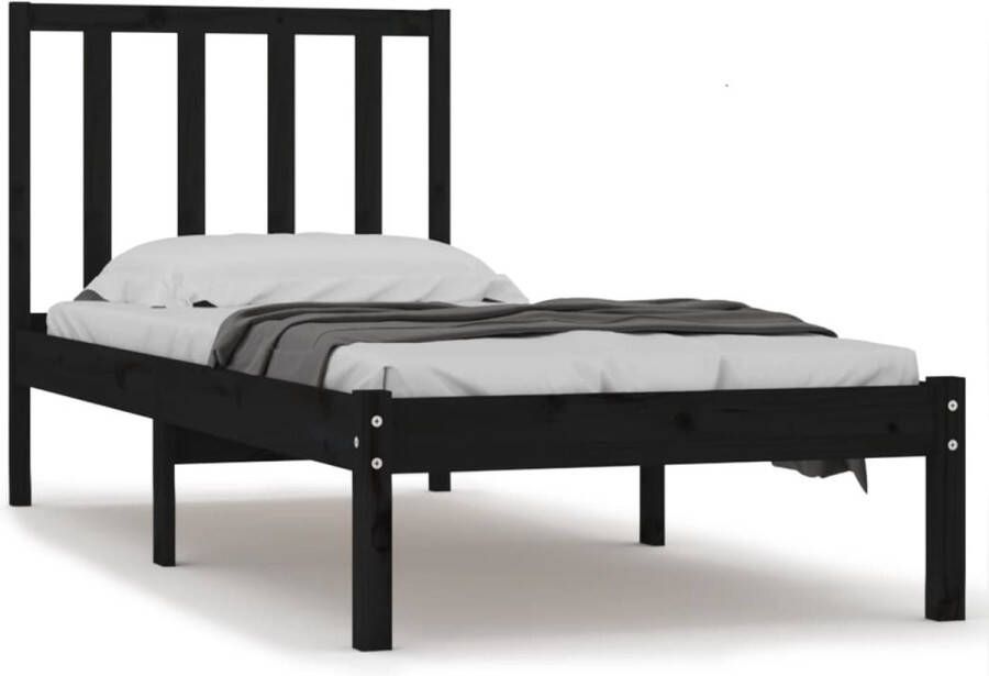 Maison Exclusive Bedframe massief grenenhout zwart 90x190 cm 3FT Single