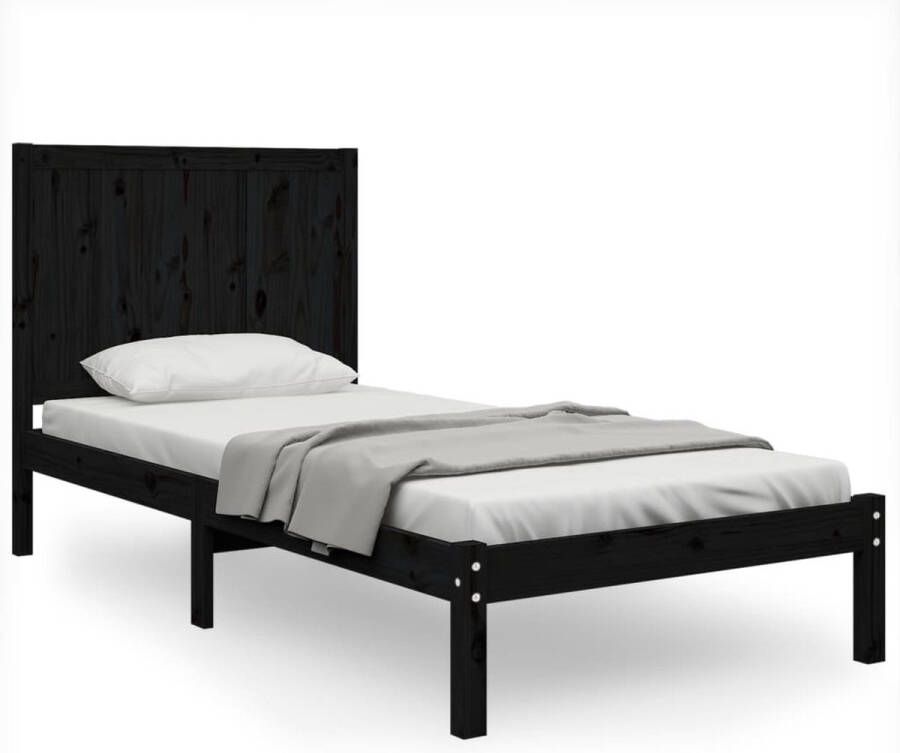 Maison Exclusive Bedframe massief grenenhout zwart 90x190 cm 3FT Single - Foto 6