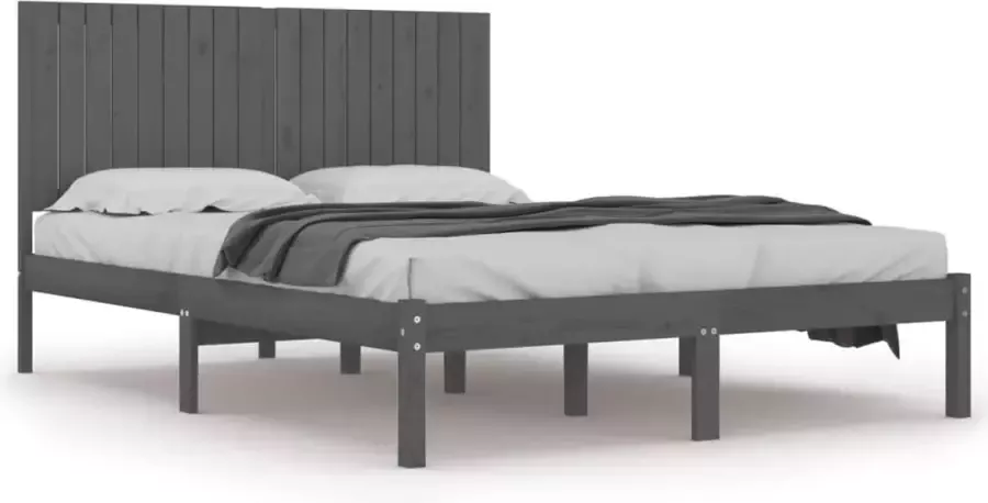 Maison Exclusive Bedframe massief hout grijs 180x200 cm 6FT Super King