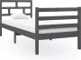 Maison Exclusive Bedframe massief hout grijs 75x190 cm 2FT6 small single - Thumbnail 2