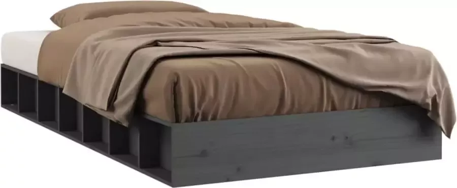 Maison Exclusive Bedframe massief hout grijs 90x190 cm 3FT Single