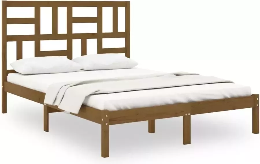 Maison Exclusive Bedframe massief hout honingbruin 150x200 cm 5FT King Size