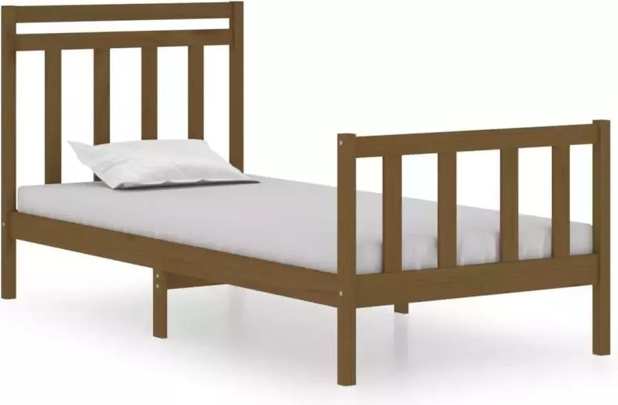 Maison Exclusive Bedframe massief hout honingbruin 75x190 cm 2FT6 Small Single