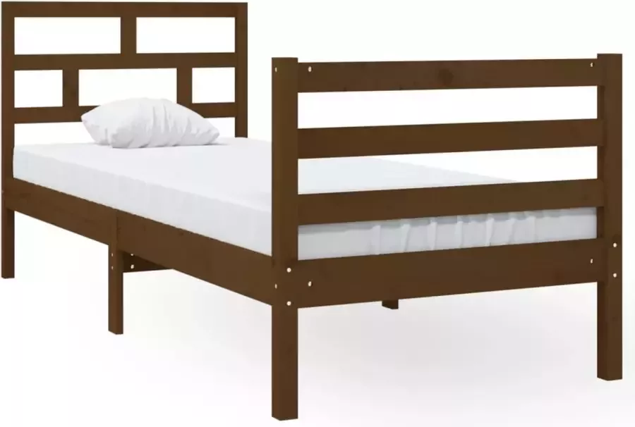 Maison Exclusive Bedframe massief hout honingbruin 75x190 cm 2FT6 small single