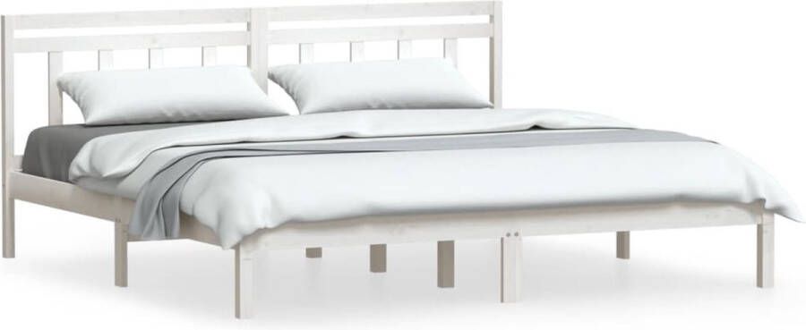 Maison Exclusive Bedframe massief hout wit 180x200 cm 6FT super king