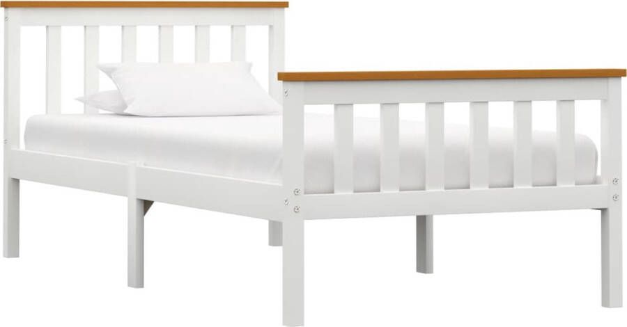 Maison Exclusive Bedframe met 2 lades massief grenenhout wit 100x200 cm