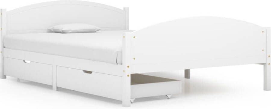 Maison Exclusive Bedframe met 2 lades massief grenenhout wit 140x200 cm