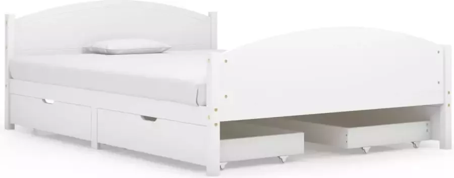 Maison Exclusive Bedframe met 2 lades massief grenenhout wit 160x200 cm
