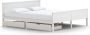 Maison Exclusive Bedframe met 2 lades massief grenenhout wit 200x200 cm - Thumbnail 4
