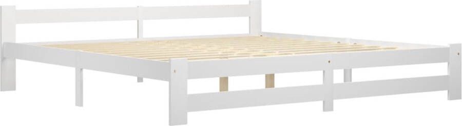 Maison Exclusive Bedframe met 2 lades massief grenenhout wit 200x200 cm
