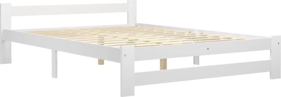 Maison Exclusive Bedframe met 4 lades massief grenenhout wit 140x200 cm
