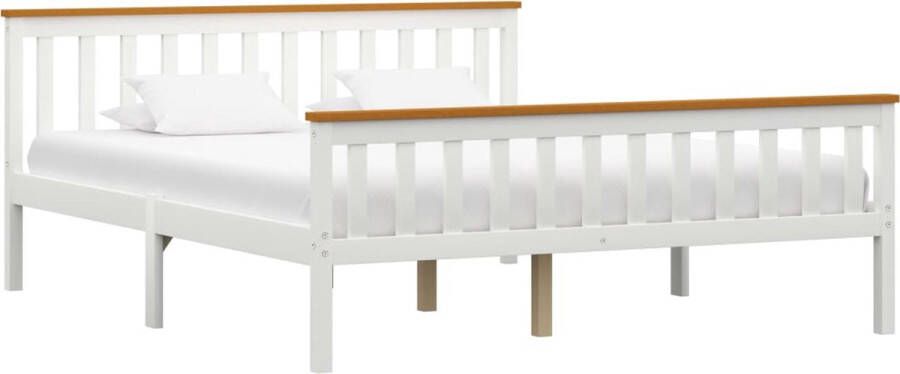 Maison Exclusive Bedframe met 4 lades massief grenenhout wit 160x200 cm