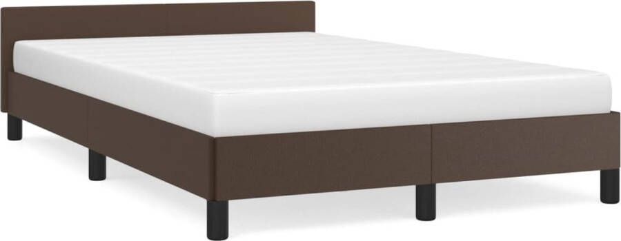Maison Exclusive Bedframe met hoofdbord kunstleer bruin 120x200 cm