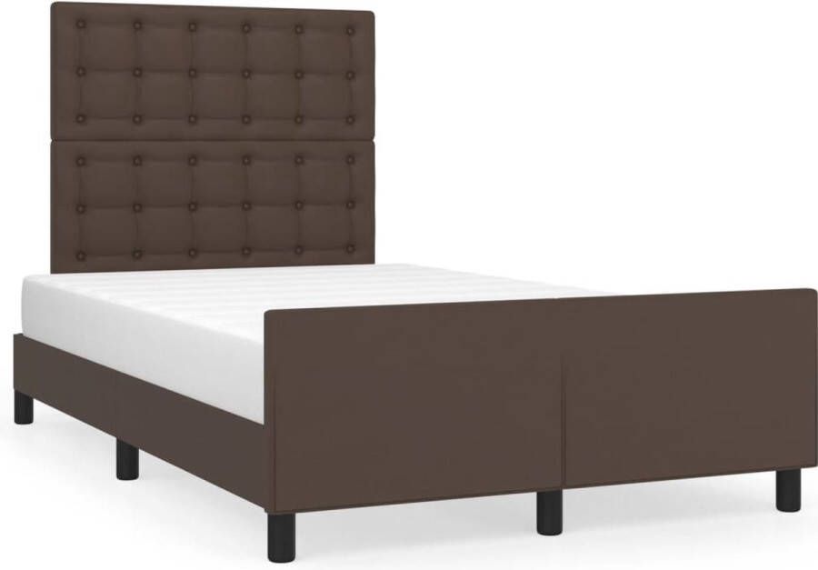Maison Exclusive Bedframe met hoofdbord kunstleer bruin 120x200 cm