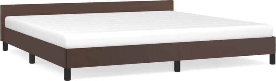 Maison Exclusive Bedframe met hoofdbord kunstleer bruin 200x200 cm